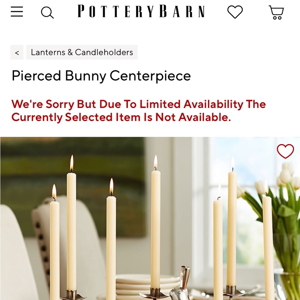 Pottery Barn Rustic Wood with Pierced Metal Bunny and Birds Taper Candle Holder - Picture 11 of 11